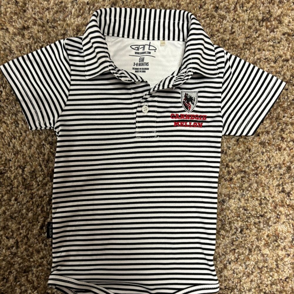 Garb Carnegie Mellon Unisex Baby 3-6 Months 6M Polo Onesie - 1810